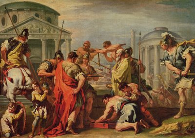 Marcus Furius Camillus (gest. um 365 v. Chr.) und Brennus (fl. um 389 v. Chr.) von Sebastiano Ricci
